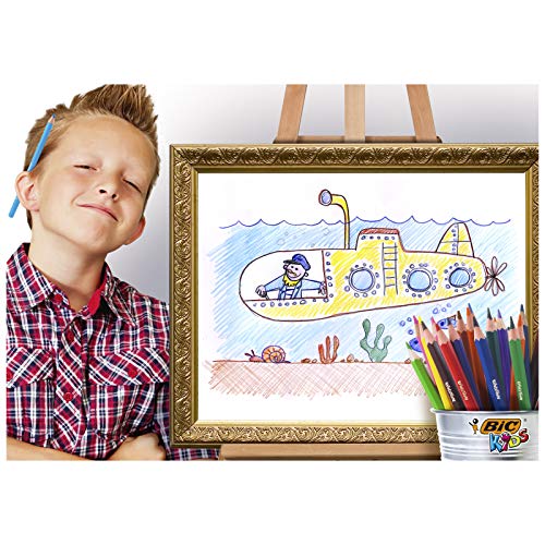 BIC Kids Kit para Colorear - 18 Lápices de colores, 12 rotuladores de colores, Estuche de Plástico de 30