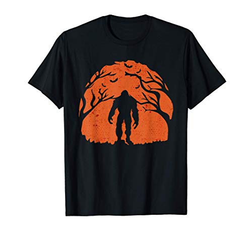 Bigfoot Halloween Moon Vintage Costume Sasquatch Yeti Gift Camiseta