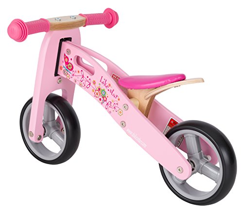 BIKESTAR 2 in 1 Bicicleta sin Pedales Madera para niños y niñas Bici Ajustable 7 Pulgadas | Bicicleta y Triciclo Mini a Partir de 1-1,5 años | 7" Edición Sport Rosa