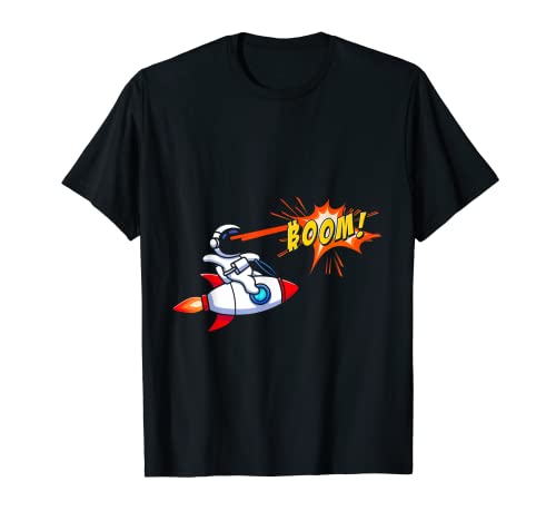 Bitcoin Cohete Nave Espacial BTC Cómic Astronauta Moneda Camiseta