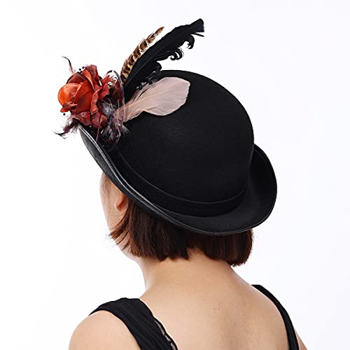 BLESSUME Sombrero Steampunk Gótico Chistera con Gafas Unisex (Colore L, M)