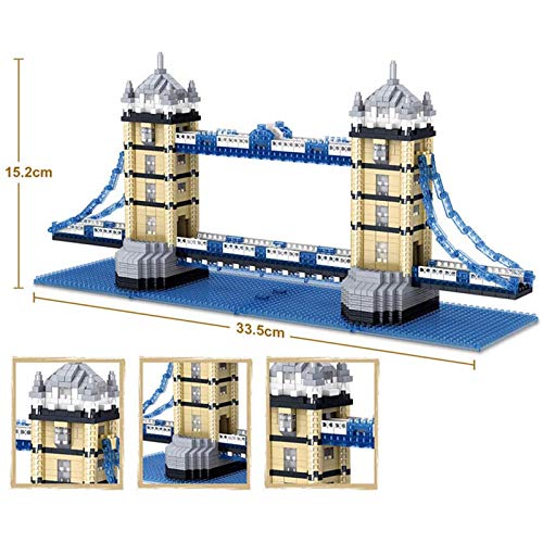 Bloques de construcción de fama Mundial London Tower Bridge Architecture Mini Bloques de Bricolaje Juego de Juguetes Regalos para Adultos y niños (1936+ Pcs)-A