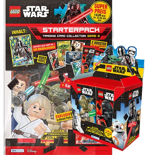 Blue Ocean Entertainment Lego Star Wars Serie 3 Trading Cards - Pack de iniciación (1 paquete de iniciación y 1 expositor de 50 sobres cada uno)