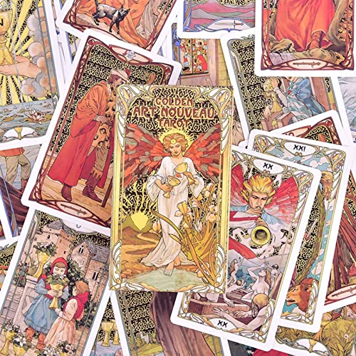 Bonilaan Cartas TarotTarot clásico Cartas de Tarot Doradas Art Nouveau 78 Piezas de Estilo Art Nouveau adecuadas para el Estilo clásico de Principiantes