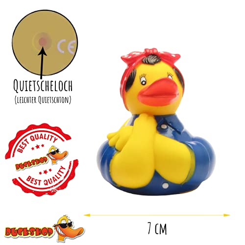 Boutique Duck – Canard de bain – Canard de bain – Rosie the Riveter : 11 cm L