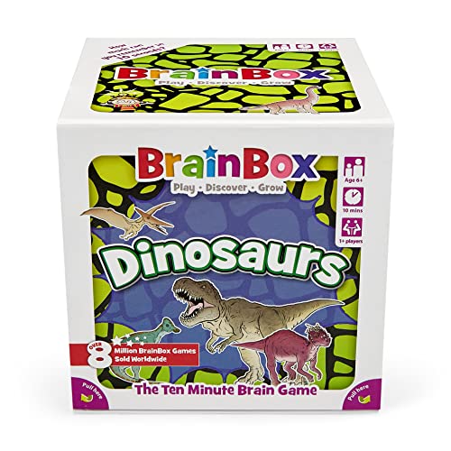 BrainBox Dinosaurios (2022) | Juego de Cartas | Edades 6+ | 1+ Jugadores | 10+ Minutos Jugando Tiempo