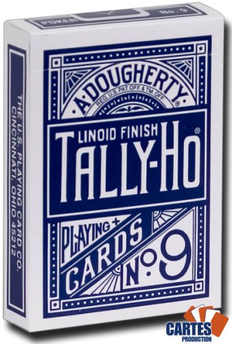 Caja de 12 barajas TALLY-HO Fan (US playing cards company) (6 Azules / 6 Rojas)