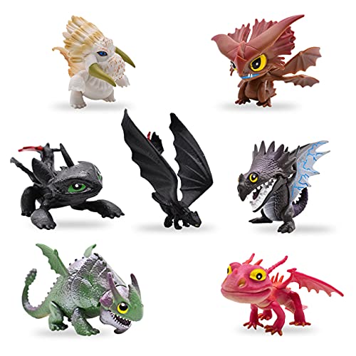 Cake Topper - simyron 7 Pcs Cómo Entrenar Dragon Master, Mini Cake Topper Baby Shower Fiesta de cumpleaños Pastel Decoración Suministros