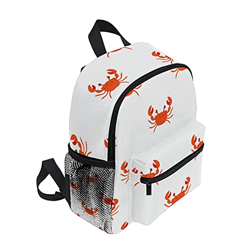 Cangrejo Rojo Blanco Mochila para Preescolar Toddler Kids Estudiante Mochilas para Infantiles 2-7 Años Niñas Niños