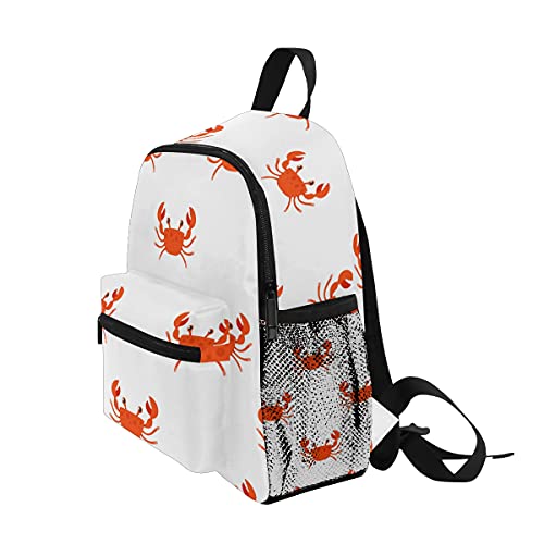 Cangrejo Rojo Blanco Mochila para Preescolar Toddler Kids Estudiante Mochilas para Infantiles 2-7 Años Niñas Niños