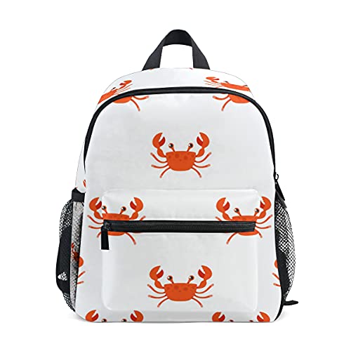 Cangrejo Rojo Blanco Mochila para Preescolar Toddler Kids Estudiante Mochilas para Infantiles 2-7 Años Niñas Niños