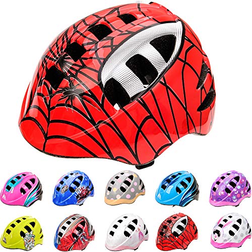 Casco Bicicleta Casco Biciclea Casco Bici Casco de Bicicleta para niños y jóvenes Casco MTB Carretera Ciclismo Skate Bicicleta patineta Patines monopatines MA-2 (M(52-56cm), Spider)