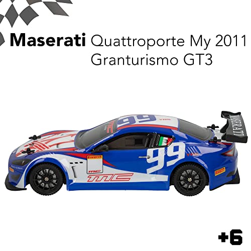 CB Toys - Maserati GT3, Coche radiocontrol, Licencia oficial Maserati, Coches teledirigidos, frecuencia 2.4 GHz, escala 1 :16, funciona con 7 pilas AA, COLORBABY, + 6 años (49430)