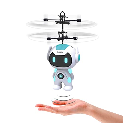 CeFurisy Avión teledirigido por inducción, juguete volador, carga por USB, helicóptero flotante con luz LED, para niños, juegos en interiores y exteriores