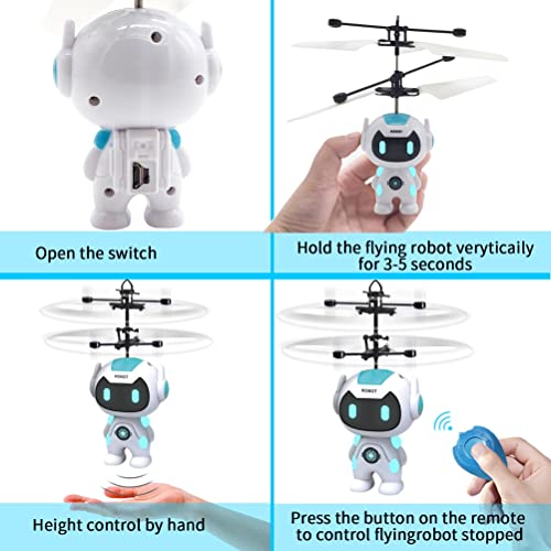 CeFurisy Avión teledirigido por inducción, juguete volador, carga por USB, helicóptero flotante con luz LED, para niños, juegos en interiores y exteriores