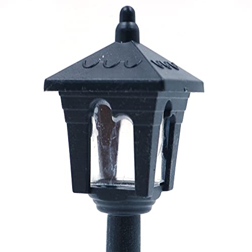 CENPEK 6 unids mini luz de calle modelo ferrocarril lámpara poste luces al aire libre camino linterna poste para casa de muñecas micro paisaje hadas jardín accesorios