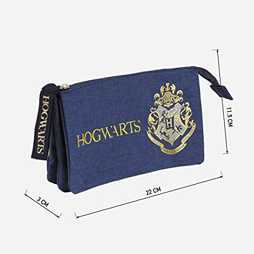 CERDÁ LIFE'S LITTLE MOMENTS, Estuche Harry Potter Hogwarts con 3 Compartimentos-Licencia Oficial Warner Bros para Niños, Multicolor, Edad recomendada-6 a 14 años