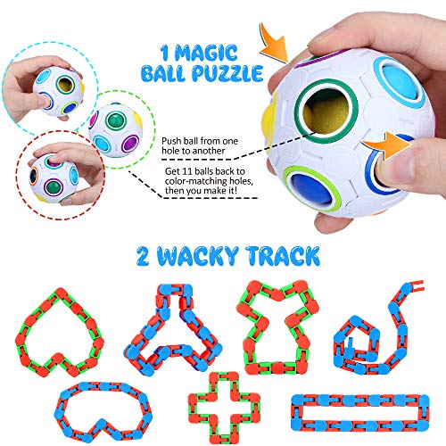 CGBOOM Kit de Juguetes Sensoriales, 29pcs Juguetes Antiestrés, Juguetes para Aliviar el Estrés con burbujas para aliviar el estrés y el ansiedad, para niños y adultos, TDAH