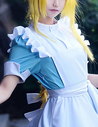 charous Disfraz de Cosplay Sword Art Online Alice - Anime Lolita Maid Delantal Vestido Halloween Navidad Mascarada para ni?a Conjunto completo-Azul_L