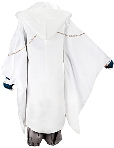 charous Traje de Cosplay Touken Ranbu Online Tsurumaru Kuninaga - Uniforme de Anime Halloween Navidad Mascarada para ni?a Conjunto completo-blanco_L