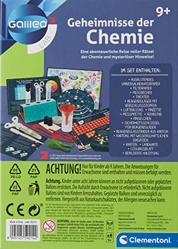 Clementoni 59214 Galileo Science Secretos de la química, experimenta más un emocionante Juego para niños a Partir de 8 años, para pequeños investigadores