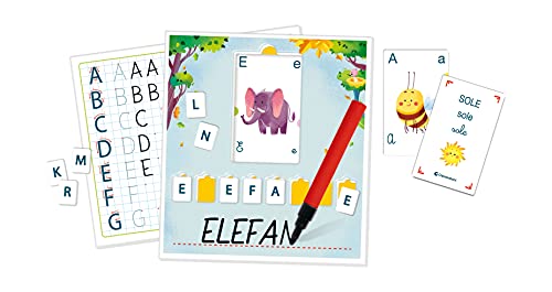 Clementoni- Sapientino Escritura, Juego Educativo de 4 años para Aprender a Escribir, Desarrollo del lenguaje – Materiales 100% reciclados – Play For Future – Fabricado en Italia, Multicolor (16365)