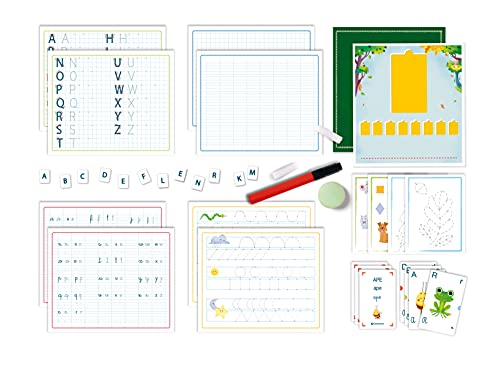 Clementoni- Sapientino Escritura, Juego Educativo de 4 años para Aprender a Escribir, Desarrollo del lenguaje – Materiales 100% reciclados – Play For Future – Fabricado en Italia, Multicolor (16365)