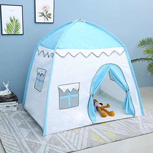 CLKJ Privacidad Interior y Carpa de Juegos en la Cama Duerme Acogedor en una habitación con Corrientes de Aire, Carpa de privacidad en la Cama para niños Grandes y cálidos Playhouse,bluewhite