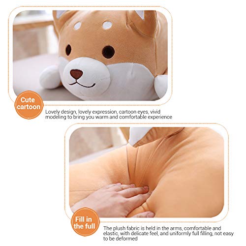 Cojín de peluche para perro Shiba Inu para abrazar, lindo cojín de peluche Corgi Akita peluche muñeca juguete regalo Navidad sofá silla marrón redondo