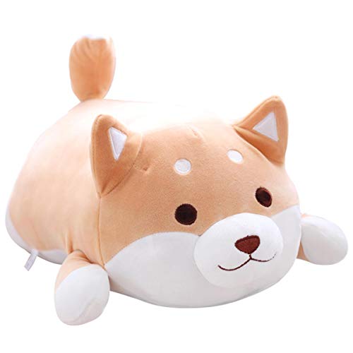 Cojín de peluche para perro Shiba Inu para abrazar, lindo cojín de peluche Corgi Akita peluche muñeca juguete regalo Navidad sofá silla marrón redondo