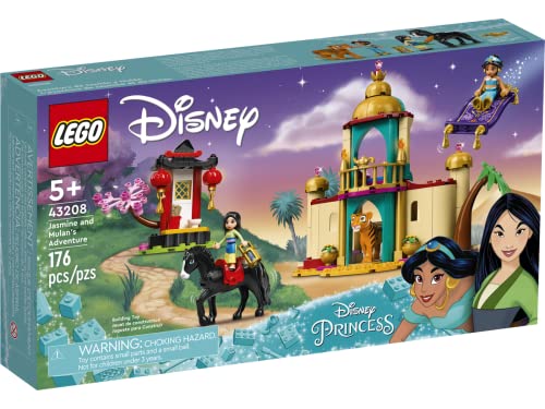 Collectix Lego Princesas - Set de aventuras de Jasmins y Mulans 43208 + libro de princesas Lego (misterios, póster, cómics) Incluye minifigura de Cenicienta con cocinero