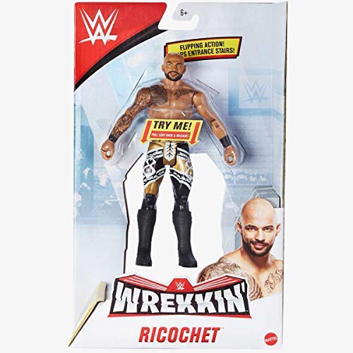 COLLECTOR WWE Wrekkin - Ricochet- Figura de Acción Completo con Wreck-Able Accesorio, Aprox 6"