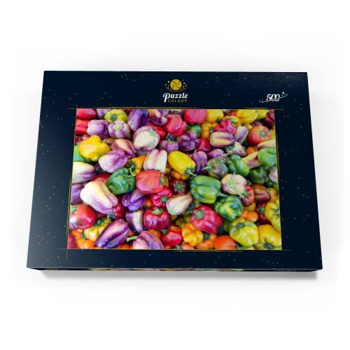 Coloridos Pimientos Frescos En El Mercado Agrícola - Premium 500 Piezas Puzzles - Colección Especial MyPuzzle de Puzzle Galaxy