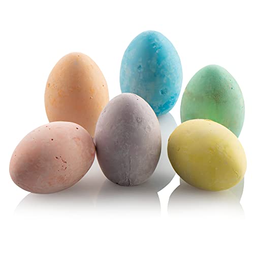 com-four® 12x crayones callejeros en Forma de Huevos de Pascua - Huevos de Tiza de Colores Brillantes - Tiza de Pizarra para Pintar sobre Asfalto (L de 12 Piezas)