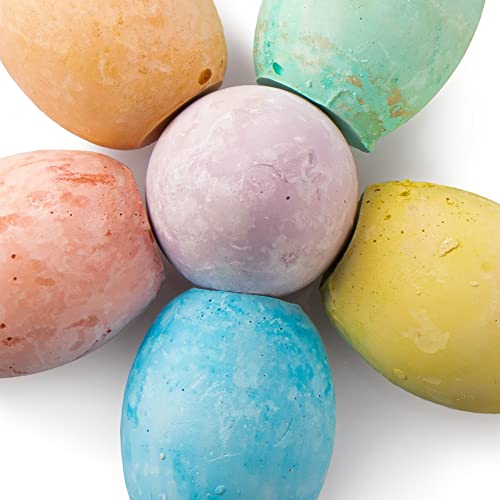 com-four® 12x crayones callejeros en Forma de Huevos de Pascua - Huevos de Tiza de Colores Brillantes - Tiza de Pizarra para Pintar sobre Asfalto (L de 12 Piezas)