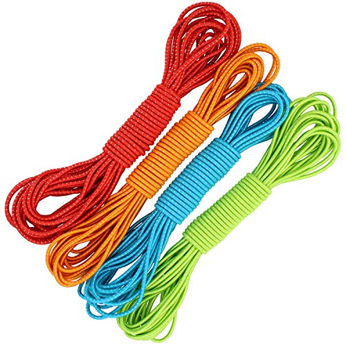 com-four® 4X Banda elástica para niños - Cuerda Hecha de Goma - Cuerda [Color varía] (10 Metros - 04 Piezas Coloridas)