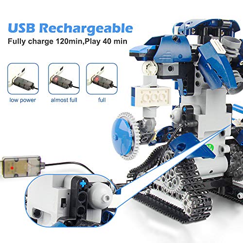 Construcción Robot Juguete ingeniería STEM Robot de control remoto 405 Piezas Conjunto Creativo, vehículos de construcción Juguetes Regalos para 8 9 10 11 12 años niños y niñas