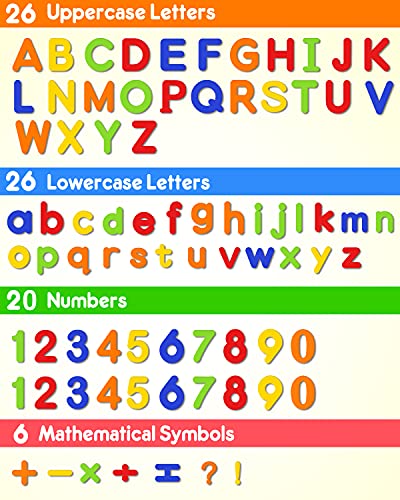 Coogam EVA Letras magnéticas Números 78 Piezas Alfabeto ABC 123 Imanes de Nevera Colorido Juego de Juguetes educativos, Aprendizaje Preescolar Ortografía en mayúsculas y minúsculas para 345 niños