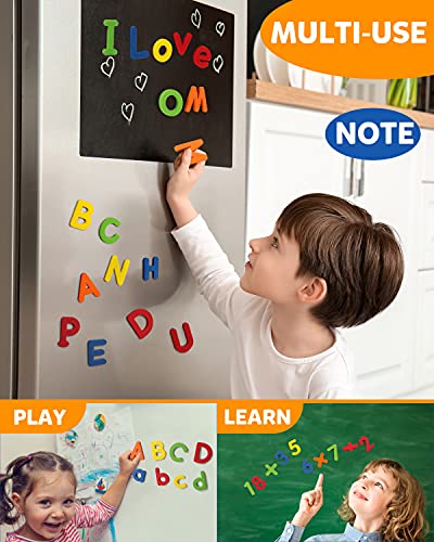 Coogam EVA Letras magnéticas Números 78 Piezas Alfabeto ABC 123 Imanes de Nevera Colorido Juego de Juguetes educativos, Aprendizaje Preescolar Ortografía en mayúsculas y minúsculas para 345 niños