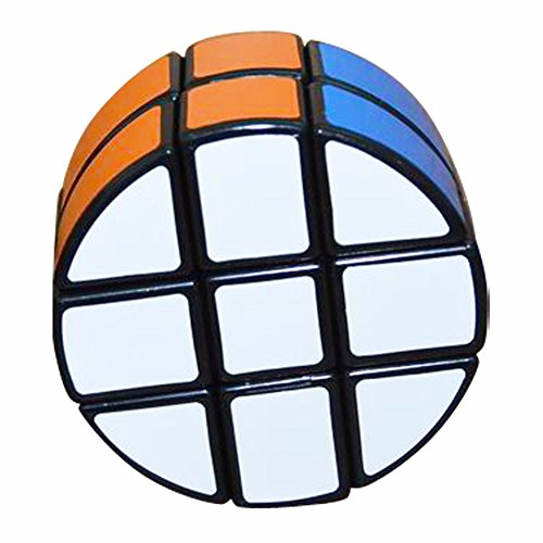 Coolzon Ronda 2x3x3 Puzzle Cube Especial Circular Juego de Puzzle PVC Adhesivo 66mm, Negro