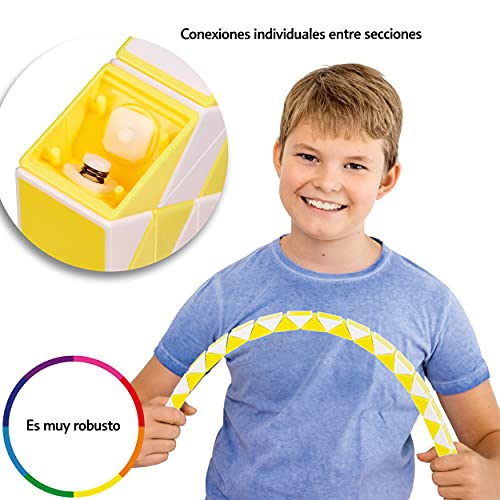 CUBIDI Serpiente mágica con Bloques, Juegos de Rompecabezas, cumpleaños, pequeños obsequios para Unisex Adultos Amarillo 36