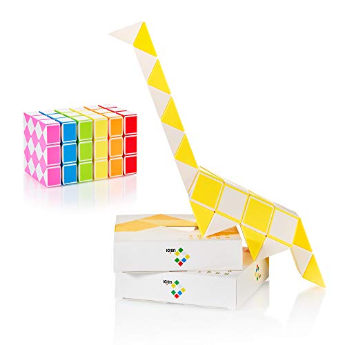 CUBIDI Serpiente mágica con Bloques, Juegos de Rompecabezas, cumpleaños, pequeños obsequios para Unisex Adultos Amarillo 36