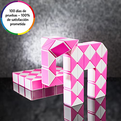 CUBIDI Serpiente mágica con Bloques, Juegos de Rompecabezas, cumpleaños, pequeños obsequios para Unisex Adultos Rosa 48