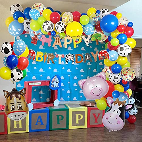 Cumpleaños Juguetes Globos De Fiesta Decoracion para Chico Chica,GEEKEO Decoraciones para Fiestas de Cumpleaños Animales de Granja para niños Juego de Decoraciones para Fiestas