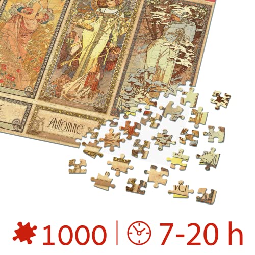 D-Toys Puzzle (1000 Piezas), diseño de Alphonse Mucha Seasons pcs Puzzle, Multicolor, 68x47 cm (5947502875901/ MU 12)