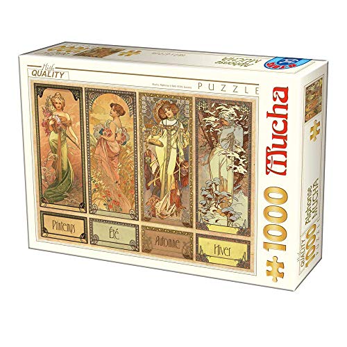 D-Toys Puzzle (1000 Piezas), diseño de Alphonse Mucha Seasons pcs Puzzle, Multicolor, 68x47 cm (5947502875901/ MU 12)