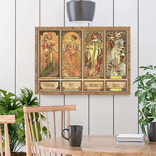 D-Toys Puzzle (1000 Piezas), diseño de Alphonse Mucha Seasons pcs Puzzle, Multicolor, 68x47 cm (5947502875901/ MU 12)