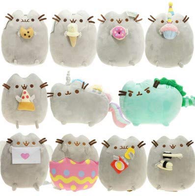 Decanyue 15cm Sushi Cat Peluches Donuts Cat Kawaii Cookie Icecream Rainbow Cake Style Felpa Suave Peluches Juguetes para niños Regalo para niños 15cm Gold