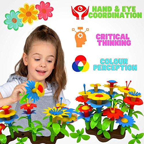 Desire Deluxe Flores Juguete para Niñas, 104 PCS Jardín Flores Playset Regalos, Juego Creativos de Construcción de Floral para Niñas y Niños de 3-6 años