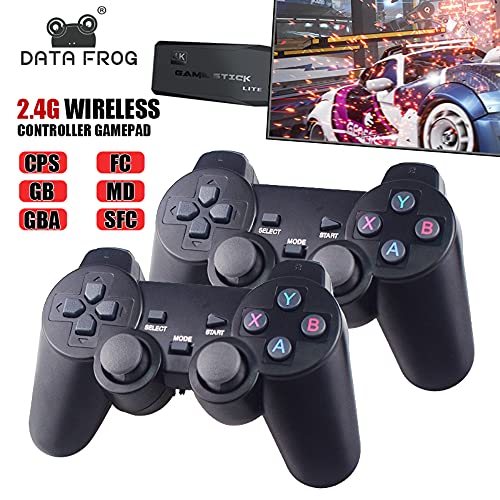 DEVELE Consolas de Videojuegos 4K 2 4G Inalámbrico Integrado en 3000 Juegos 32GB Retro Clásico Gamepads TV Controlador Familiar con Doble Controlador Inalámbrico para PS1/GBA/MD